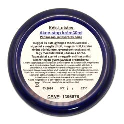   Kék Lukács Akne Stop krém pattanás, mitesszer elleni kék krém 30 ml, tégelyes