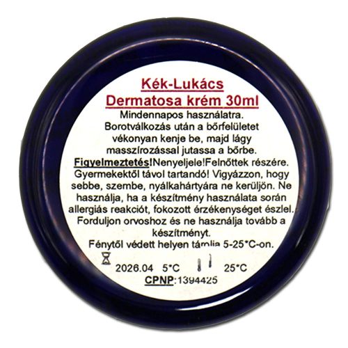 Kék Lukács Dermatosa borotválkozás, szőrtelenítés utáni enyhítő krém 30 ml
