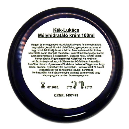 Kék Lukács Mélyhidratáló krém repedezett bőrre bőrviszketés ellen 100ml